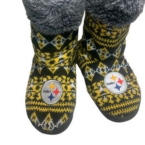 NFL Pittsburgh Steelers Womens Knit Boots Slip On